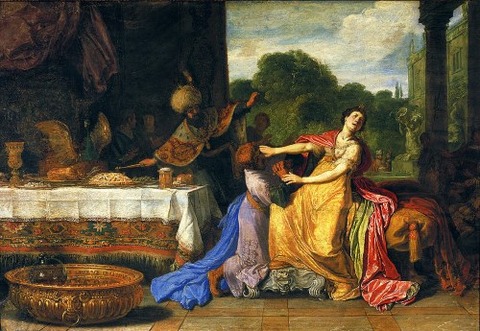Haman Begging Esther For Mercy Pieter Lastman