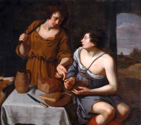 Esau Selling His Birthright to Jacob 1620~ ドイツ工房