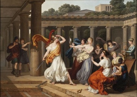 Odysseus recognises daughters Lycomedes Louis Gauffier