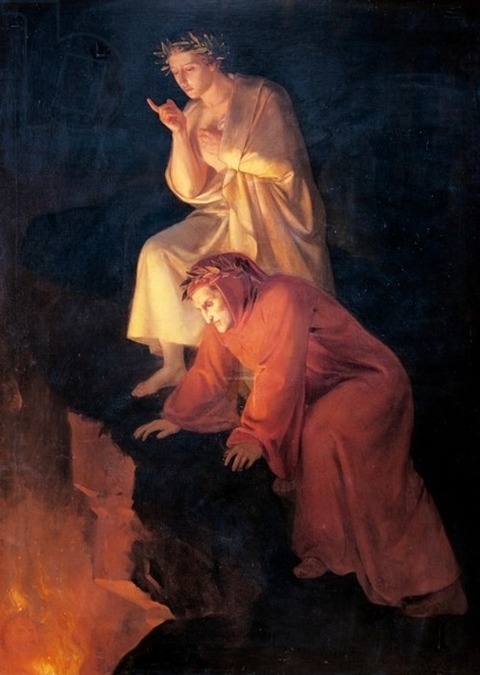 Rafael Flores, Dante y Virgilio visitando el Infierno 1855