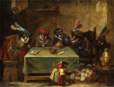 The Tobacco Smoking attributed to Ferdinand van Kessel, 17th