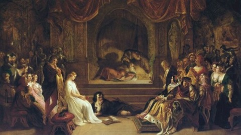 Daniel Maclise The Play Scene in Hamlet'' exhibited 1842