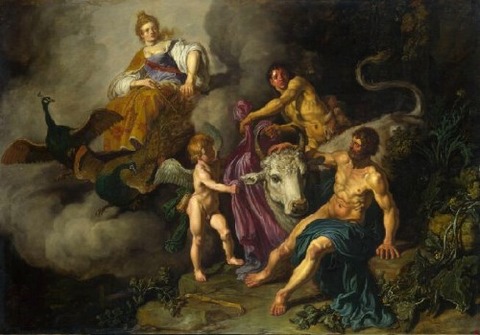 Juno discovering Jupiter with Io 1618 Pieter Lastman