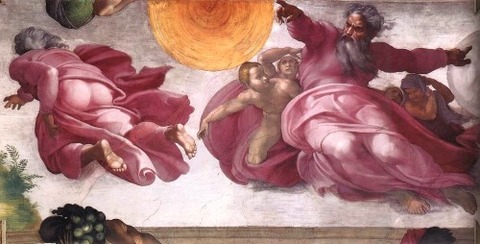 The Creation of the Sun Moon Vegetation Michelangelo 1511