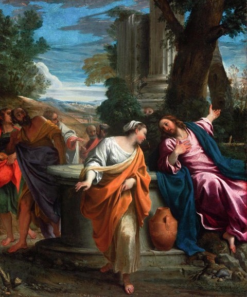 Christ Samaritan Woman Painting by Annibale Carracci 1595-97