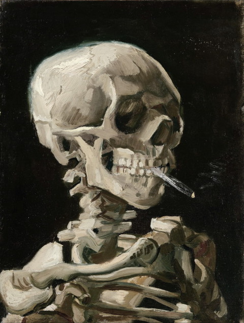 Van Gogh Giclée Head of a Skeleton with a Burning Cigarette