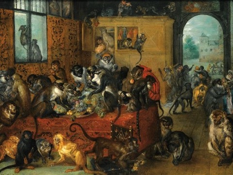 Monkeys Feasting by Breughel the Younger