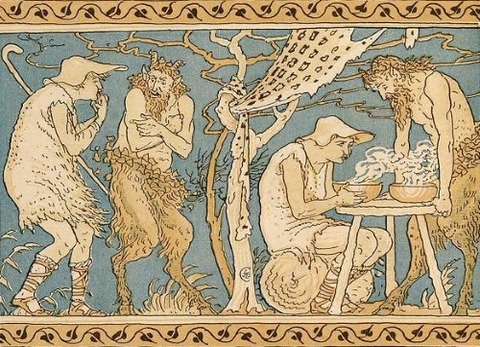 The Satyr and the Traveller, illustrated by Walter Crane, 1887