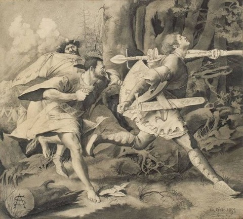 Sascha Schneider Siegfried und Hagen 1891