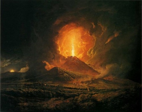 Joseph Wright of Derby - Eruzione del 1771 da Portici 1774-6