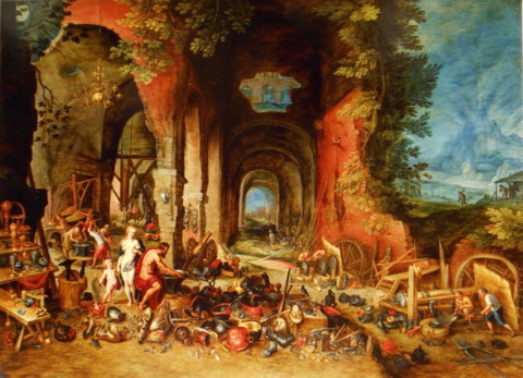 Allegory of Fire Venus in the Forge Vulcan jan brueghel elder