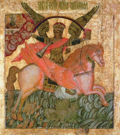 Archangel Michael triumphing over Antichrist