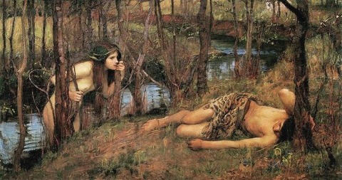Hylas With A Nymph by John William Waterhouse