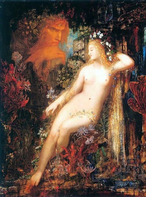 Polyphemus spies on the sleeping Galatea Gustave Moreau 1880