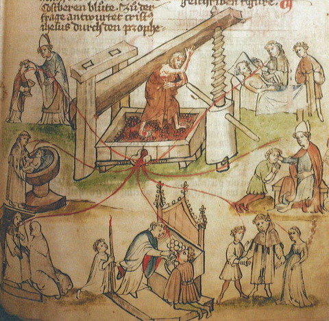 le Christ et les sacrements der spiegel des lindes cristi 1450