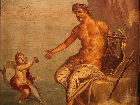 Polyphemus receives love-letter from Galatea 1 AD fresco Pompeii