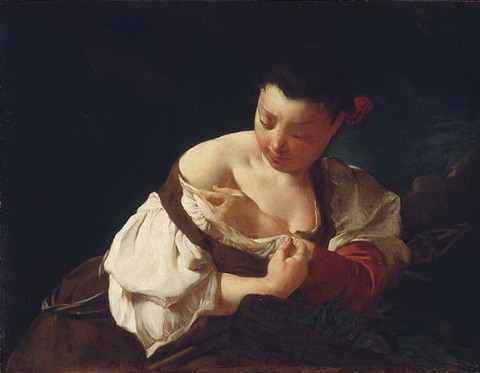 Giovanni Battista Piazzetta Peasant Girl Catching a Flea 1715