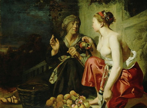Vertumnus and Pomona is a painting by Cesar van Everdingen