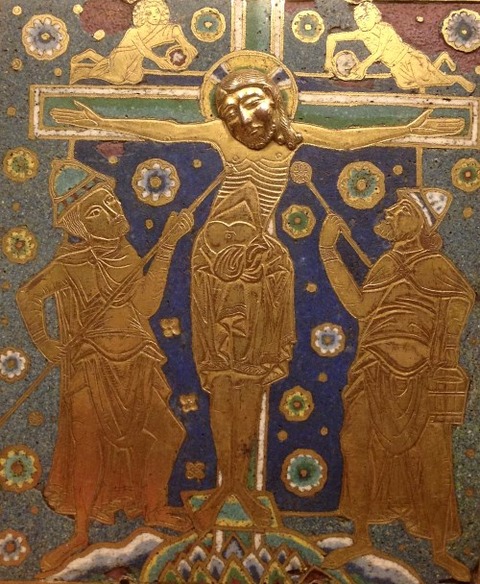 Longinus and Stephaton in a German enamel, ca. 1200