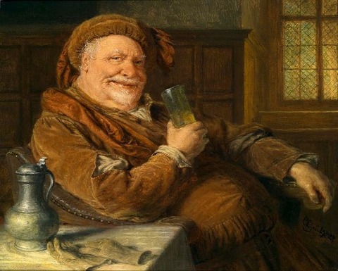 Eduard Grützner Falstaff mit Zinnkanne und Weinglas