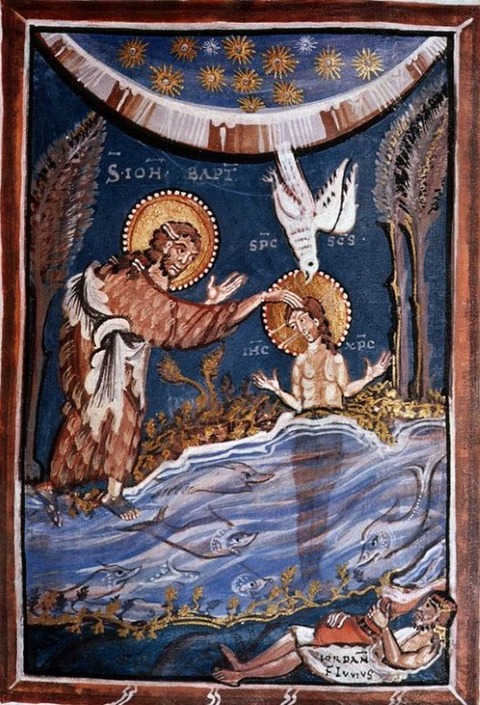 Hitda Codex Baptism of Christ Ottonian manuscript 1025-50