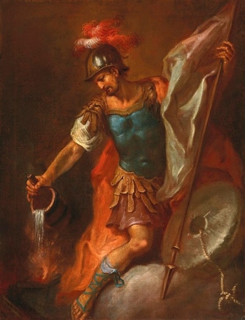 St Florian extinguishing a fire, 1786 Martin Johann Schmidt