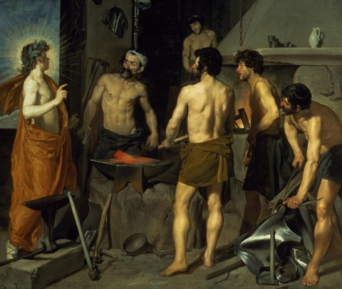 The Forge of Vulcan, 1630 (oil on canvas) by Diego Velazquez