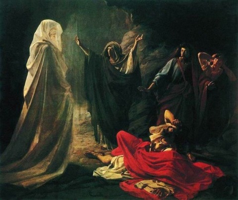 Nikolay Ge Endor Calling Up Spirit Prophet Samuel 1875