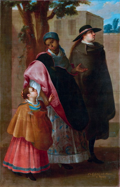 Attributed José de Ibarra Spaniard and Mulatta Morisca 1730