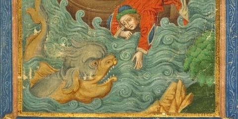 Paris 1900 15th manuscript Jonah and the Whale -