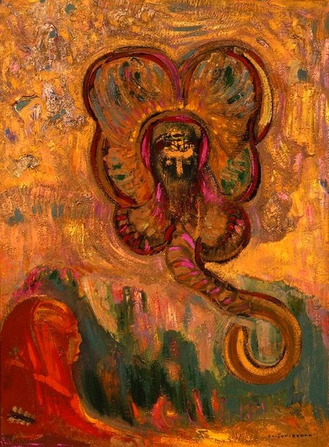 Odilon Redon (French, 1840-1916), Oannes et le Sphinx, 1910
