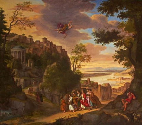 Mercury and the Daughters of Cecrops follower of Paul Bril 1674