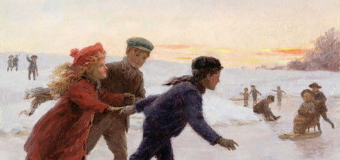 Children Skating by Tarrant, Percy 1883-1904 -