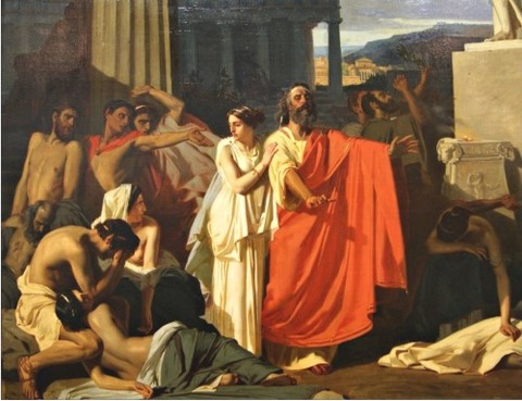 Ernest Hillemacher Antigone during the plague in Thebes
