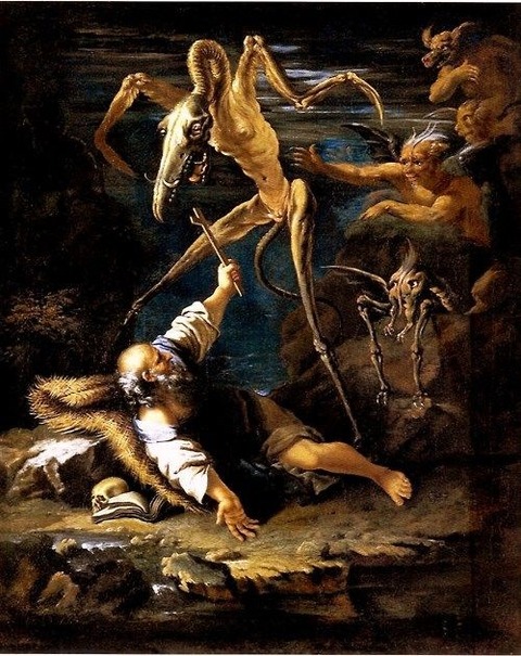The temptation of Saint Anthony, Salvator Rosa, 1645