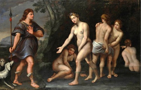 Domenichino Painting - Diana And Actaeon by Domenichino