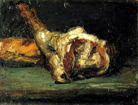 Still Life Bread and Leg of Lamb, 1866 by Paul Cezanne