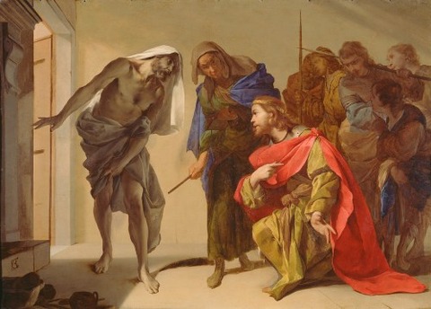Samuel Invoked by Saul Bernardo Cavallino 1650-56