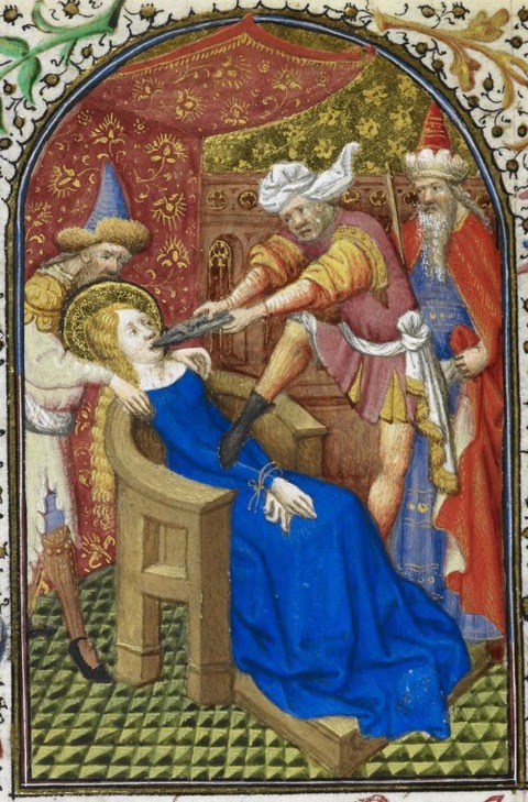 St Apollonia, from the Dunois Hours,