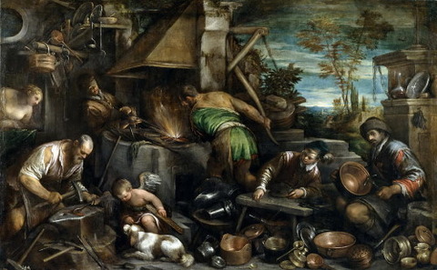 The Forge Of Vulcan Jacopo Bassano