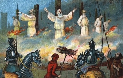 Jacques de Molay burned at the stake in 1314