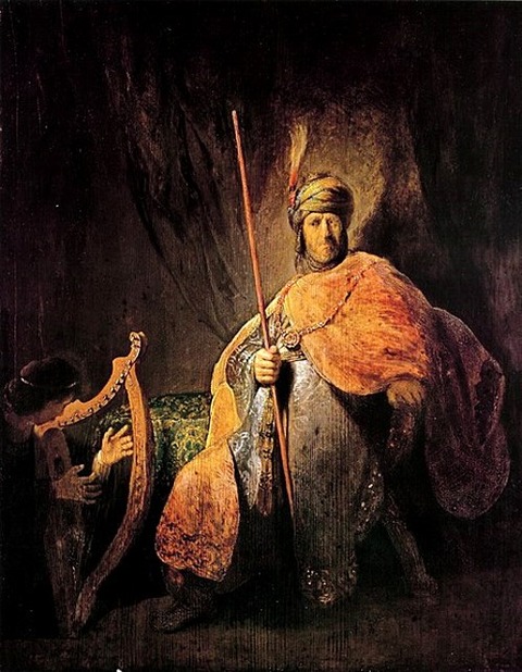 David playing the harp before Saul 1629-31