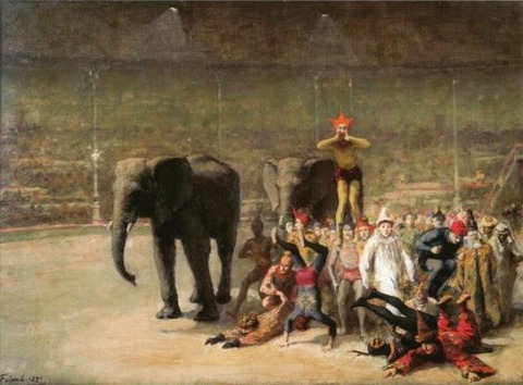 The Entrance of the Clowns - Emile Friant 1881