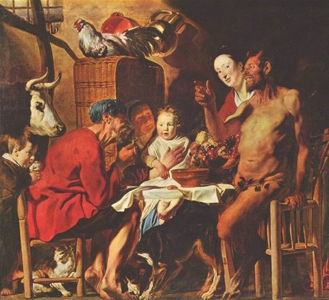 Jacob Jordaens, the laughing satyr variant 1620