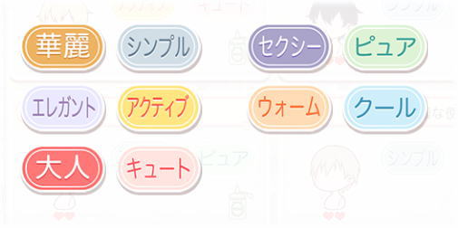 属性 タグ日中対応 奇迹暖暖 ミラクルニキ 覚え書き