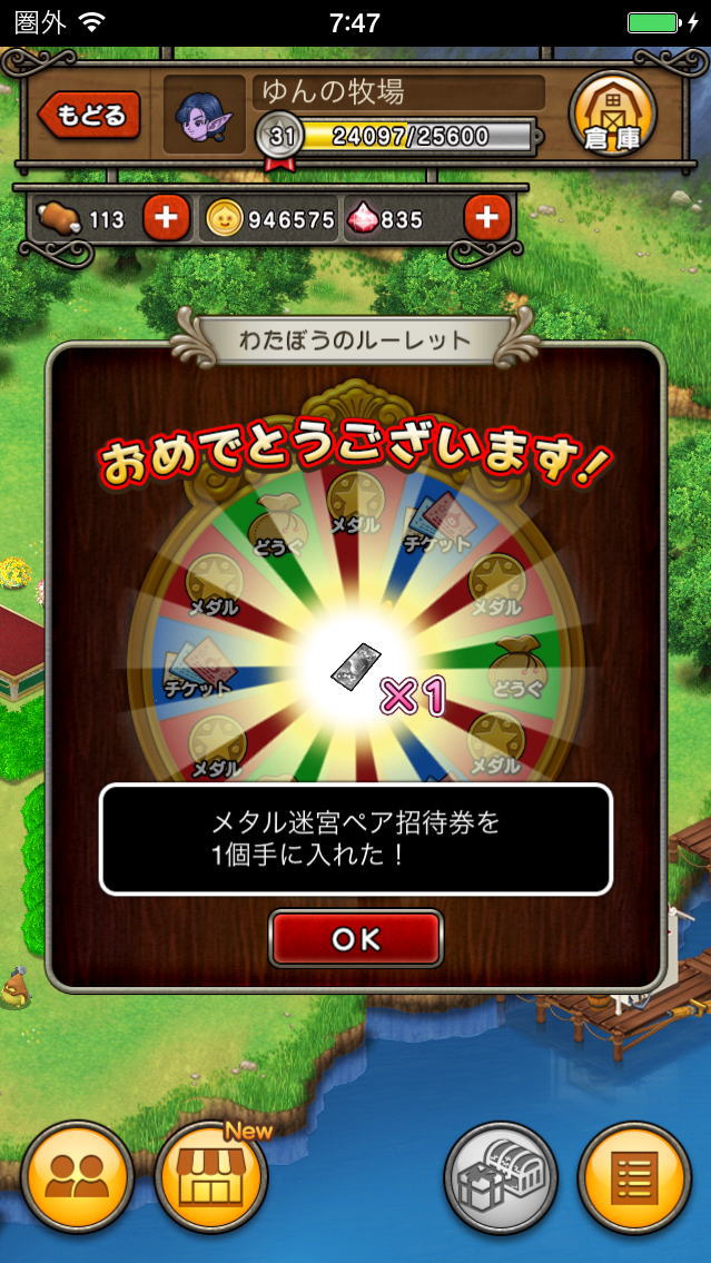 メタル迷宮ペア招待券がわたぼうのルーレットで当たりました Dq10覚え書き