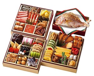 2023伊勢丹おせち一冨士鶴亀三段重(焼鯛付)