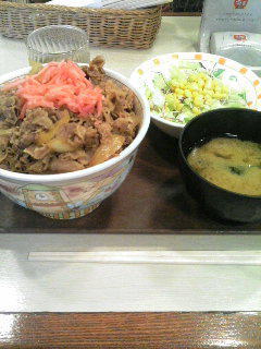 すき家 メガ牛丼サラダセット1
