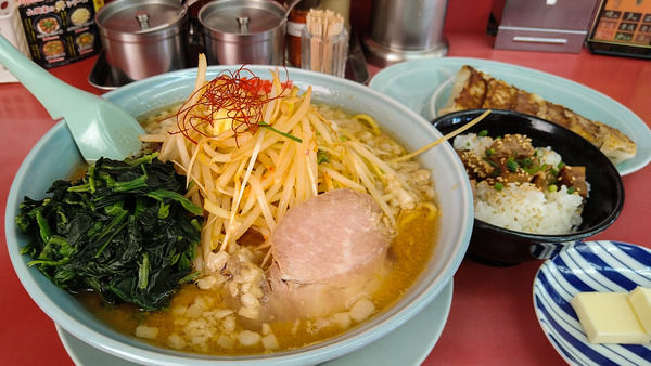 山岡家/瑞穂店 ＠瑞穂 【限定/G系特製もやし味噌ラーメン と コロ