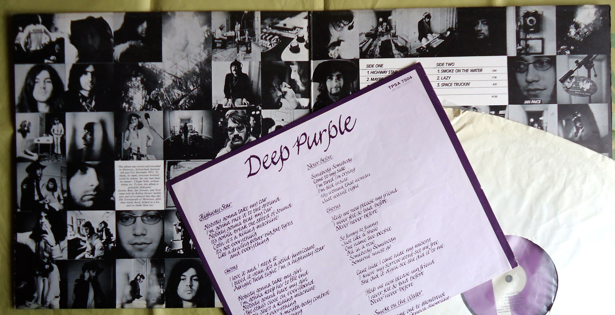 本日の中古盤 DEEP PURPLE/MACHINE HEAD : マーメイド号の紙